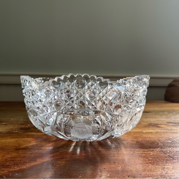Antique Crystal Punch Bowl - Picture 4 of 10